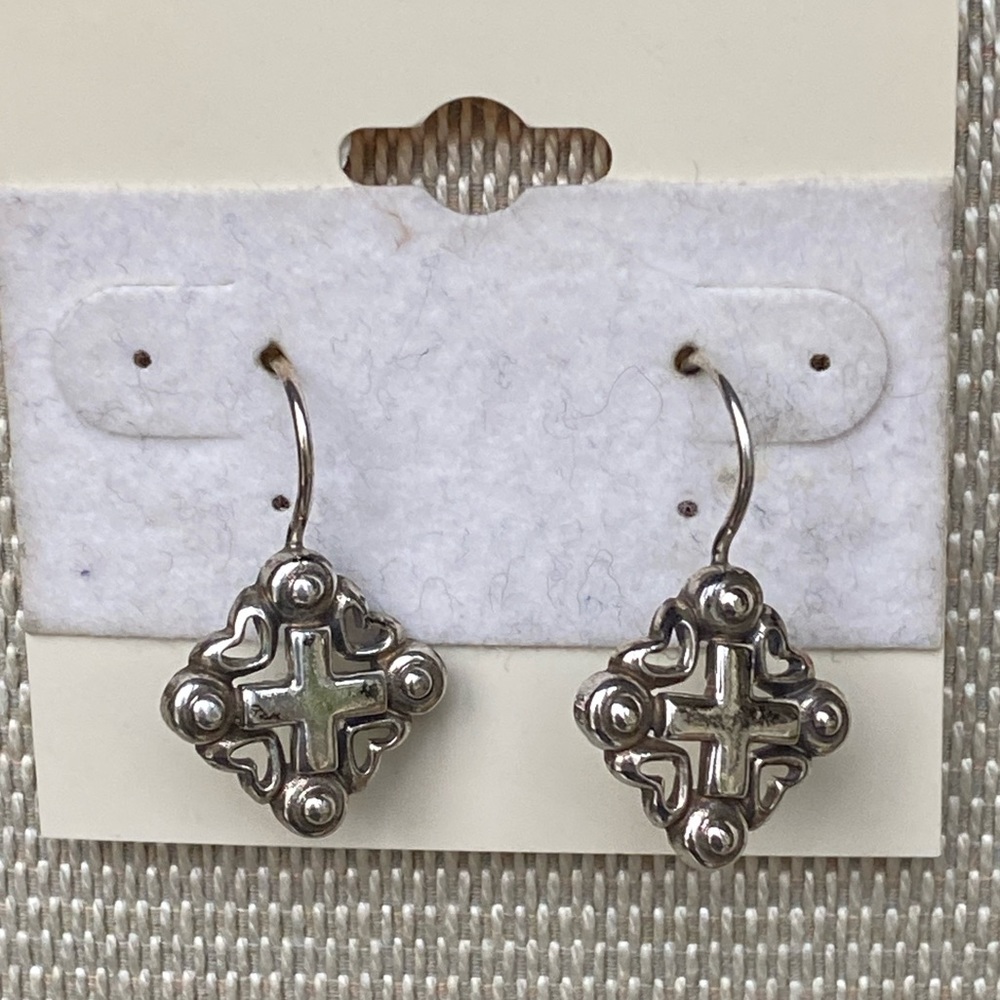 Sterling cross earrings